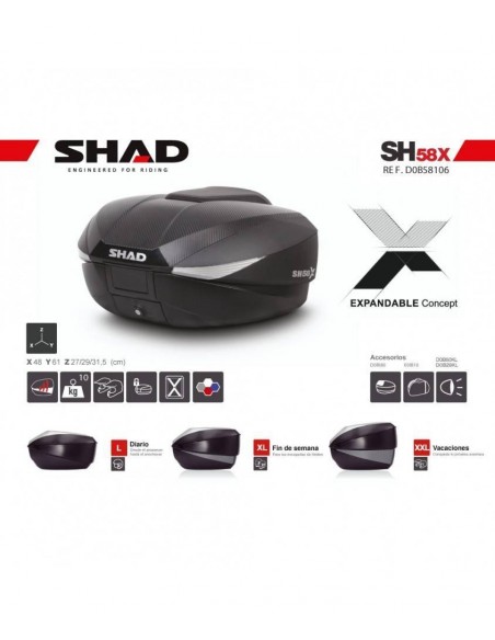 Mala superior Shad SH58X Carbono