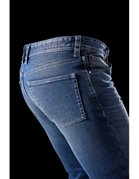 Pantalón Vaquero Furygan D12 X Kevlar Straight Azul lavado