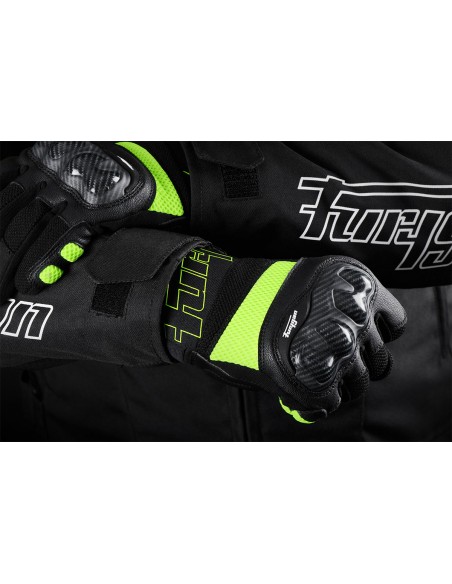 Guantes Furygan Galax Evo Negro y amarillo fluor S