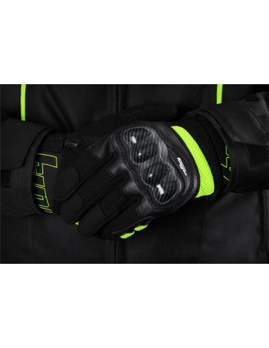 Guantes Furygan Galax Evo Negro y amarillo fluor S