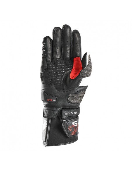 Guantes Furygan STYG15 Negro-blanco-rojo S