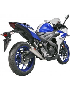 Escapamento Akrapovic Racing Line em aço prateado...