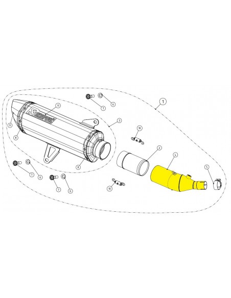 Tubo Conector Akrapovic L-Y3SO3