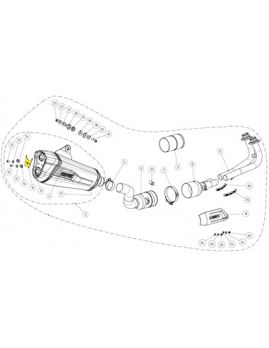 Akrapovic p-x189 muffler suportes