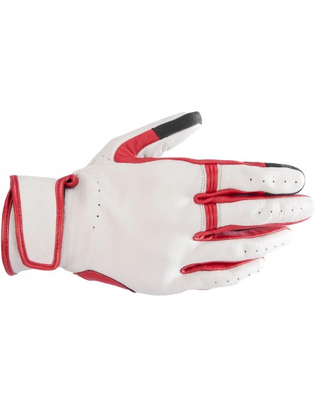 Guantes Alpinestars Dyno Leather Blanco y rojo 1