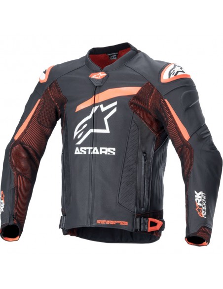 Chaqueta Alpinestars GP PLUS R V4 Rideknit Negro-rojo fluor-blanco 1