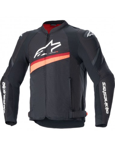 Chaqueta Alpinestars T-GP Plus R V4 Airflow Negro y rojo fluor 1