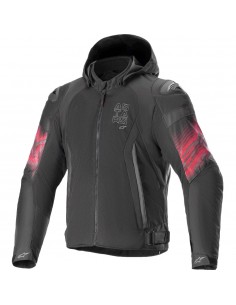Chaqueta Alpinestars Zaca Air Venom WP Negro y rojo brillo 1