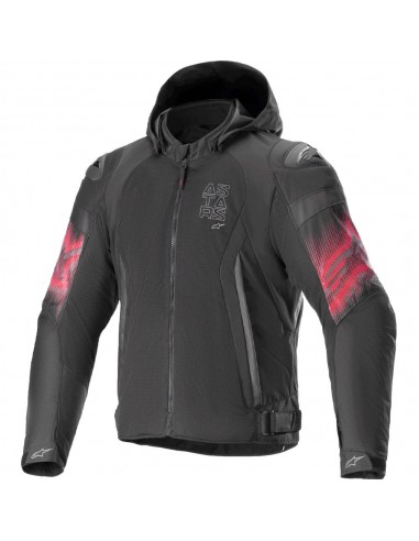 Chaqueta Alpinestars Zaca Air Venom WP Negro y rojo brillo 1