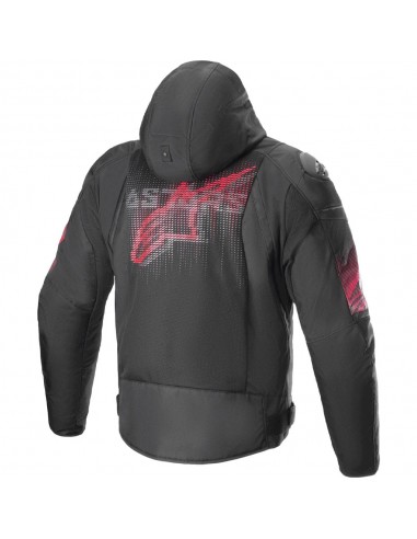 Chaqueta Alpinestars Zaca Air Venom WP Negro y rojo brillo 2