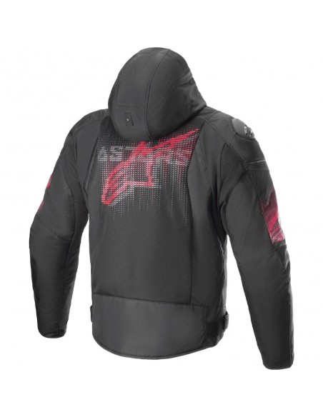 Chaqueta Alpinestars Zaca Air Venom WP Negro y rojo brillo 2