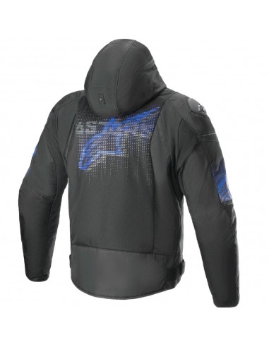Chaqueta Alpinestars Zaca Air Venom WP Negro y azul eléctrico 2