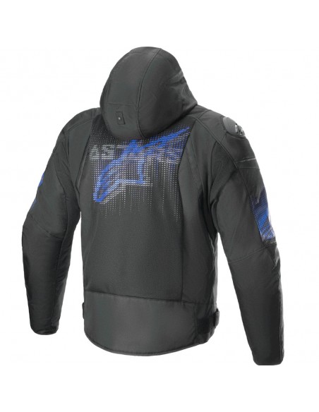 Chaqueta Alpinestars Zaca Air Venom WP Negro y azul eléctrico 2
