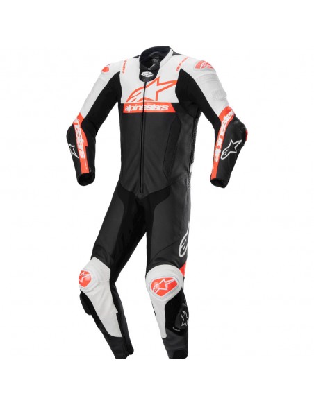 Mono Alpinestars Missile V2 Ward 1PC Negro-blanco-rojo fluor 1