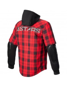 Chaqueta Alpinestars MO.ST.EQ Tartan Rojo y negro front 2