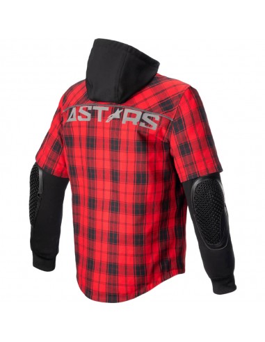 Chaqueta Alpinestars MO.ST.EQ Tartan Rojo y negro back