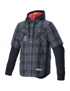 Chaqueta Alpinestars MO.ST.EQ Tartan Gris y negro front