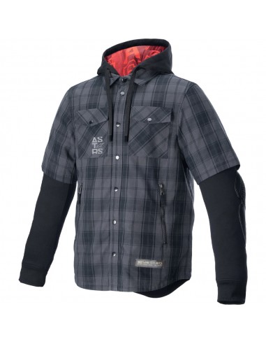 Chaqueta Alpinestars MO.ST.EQ Tartan Rojo y negro front