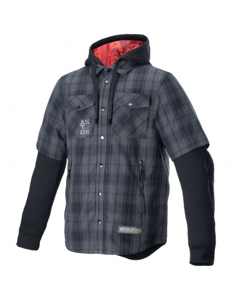 Chaqueta Alpinestars MO.ST.EQ Tartan Gris y negro front