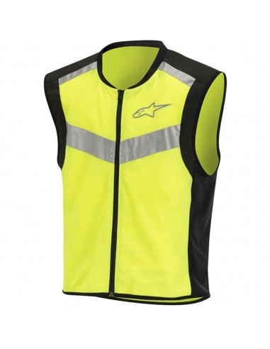 Chaleco Reflectante Alpinestars Flare Neon Vest Negro y amarillo fluor front