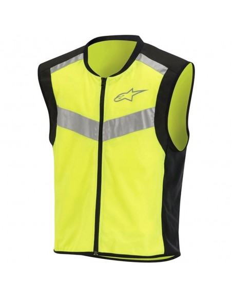 Chaleco Reflectante Alpinestars Flare Neon Vest Negro y amarillo fluor front