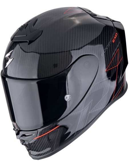 Casco Scorpion Exo-R1 Evo Carbon Air Cynergy | Negro y rojo