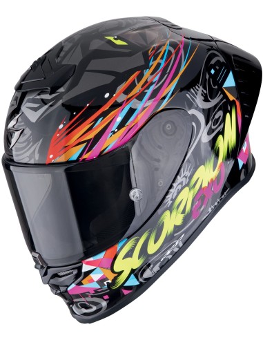 Casco Scorpion Exo-R1 Evo II Air Savage | Negro-verde-naranja