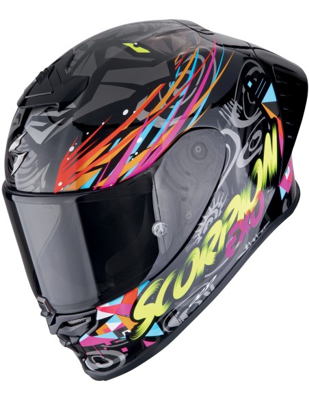 Casco Scorpion Exo-R1 Evo II Air Savage | Negro-azul-rosa