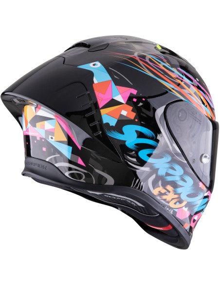 Casco Scorpion Exo-R1 Evo II Air Savage | Negro-azul-rosa