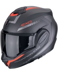 Casco Scorpion Exo-Tech Evo Carbon Cosy | Mate-Negro y rojo