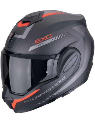 Casco Scorpion Exo-Tech Evo Carbon Cosy | Mate-Negro y rojo