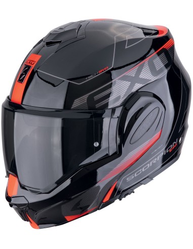 Casco Scorpion Exo-Tech Evo Traveller | Negro y rojo