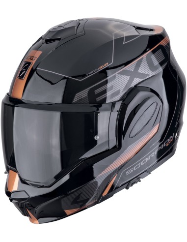 Casco Scorpion Exo-Tech Evo Traveller | Negro y cobre
