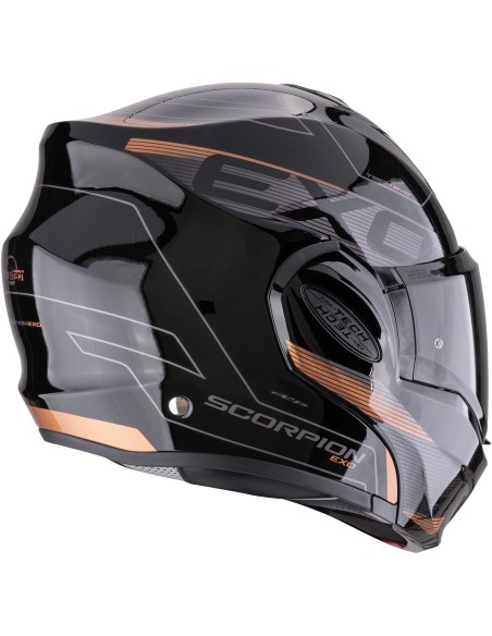 Casco Scorpion Exo-Tech Evo Traveller | Negro y cobre