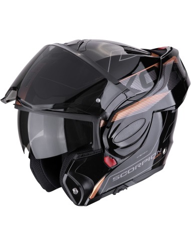 Casco Scorpion Exo-Tech Evo Traveller | Negro y cobre