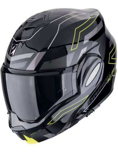 Casco Scorpion Exo-Tech Evo Conquer | Negro y amarillo fluor