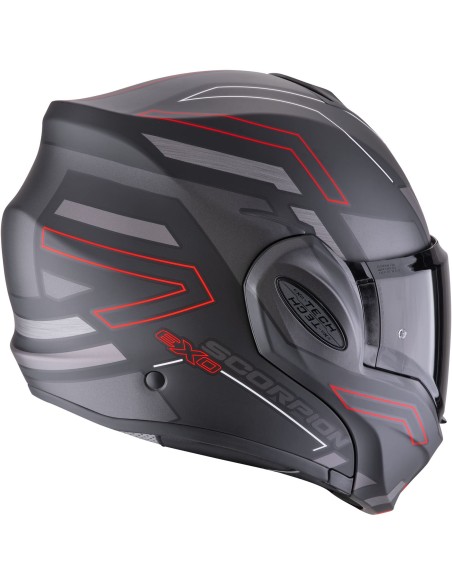 Casco Scorpion Exo-Tech Evo Conquer | Mate-Negro y rojo
