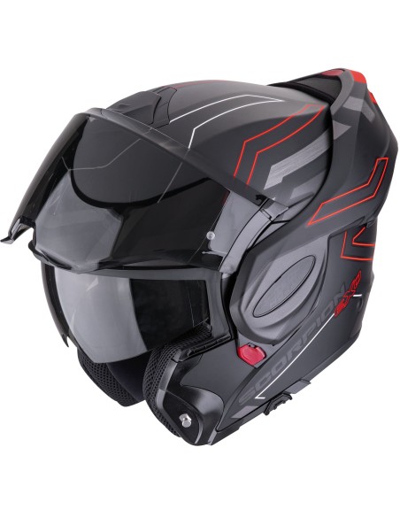 Casco Scorpion Exo-Tech Evo Conquer | Mate-Negro y rojo
