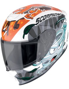 Casco Scorpion Exo-JNR Air The4elements | Blanco-azul-naranja
