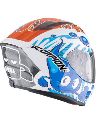 Casco Scorpion Exo-JNR Air The4elements | Blanco-azul-naranja