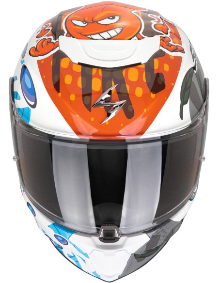 Casco Scorpion Exo-JNR Air The4elements | Blanco-azul-naranja