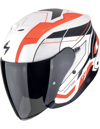 Casco Scorpion Exo-Z1 Vue | Mate-Blanco-rojo-negro