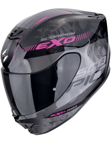 Casco Scorpion Exo-391 Ava | Negro y rosa