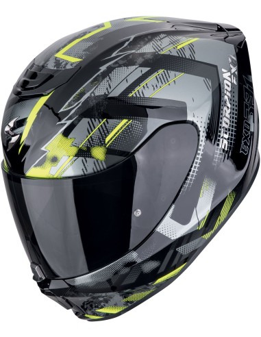 Casco Scorpion Exo-391 Clutter | Negro y amarillo fluor