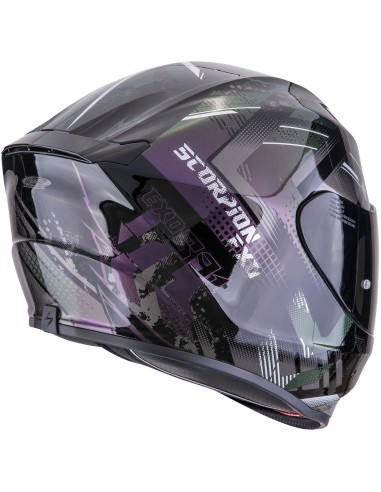 Casco Scorpion Exo-391 Clutter | Negro y camaleón