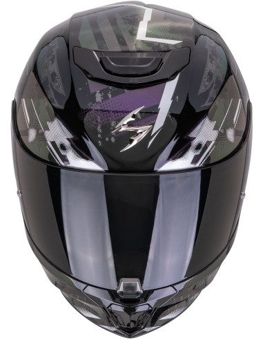 Casco Scorpion Exo-391 Clutter | Negro y camaleón