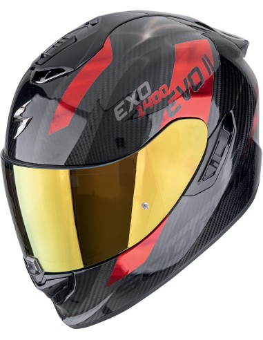 Casco Scorpion Exo-1400 Evo II Carbon Air Platted | Negro y rojo
