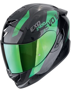 Casco Scorpion Exo-1400 Evo II Carbon Air Platted | Negro y verde