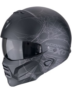 Casco Scorpion Exo-Combat II Spiderweb | Mate-Negro y plata