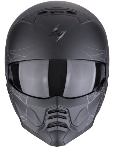 Casco Scorpion Exo-Combat II Spiderweb | Mate-Negro y plata